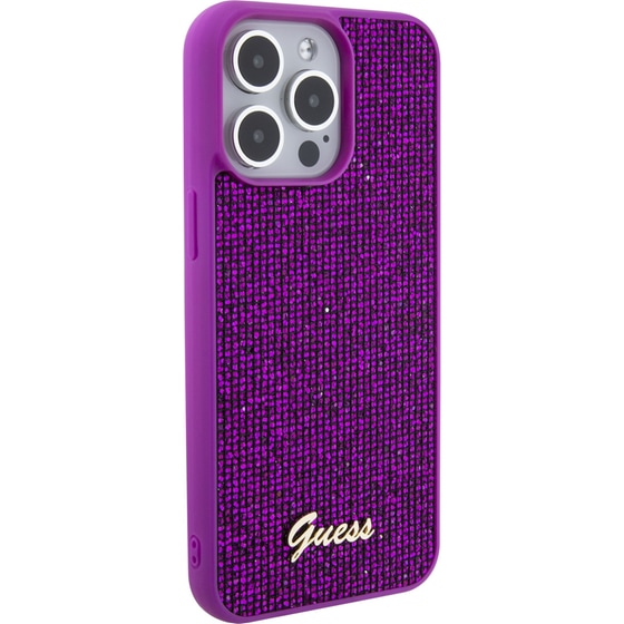 Θήκη Apple iPhone 15 Pro Max - Guess Disco Script Metal Logo Collection - Φουξία image 6