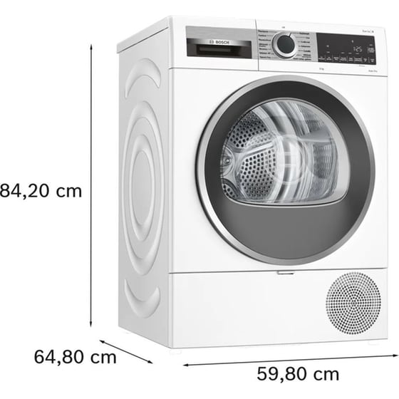 BOSCH WQG243B9GR 9 kg με Αντλία Θερμότητας Λευκό Στεγνωτήριο Ρούχων image 2