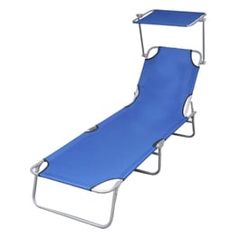 Ξαπλώστρα VidaXL Πτυσσόμενη από Χάλυβα 189x58x27 cm - Μπλε