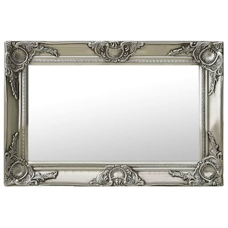 Διακοσμητικός Καθρέφτης Τοίχου VidaXL Ξύλινος 60x40 cm - Ασημί