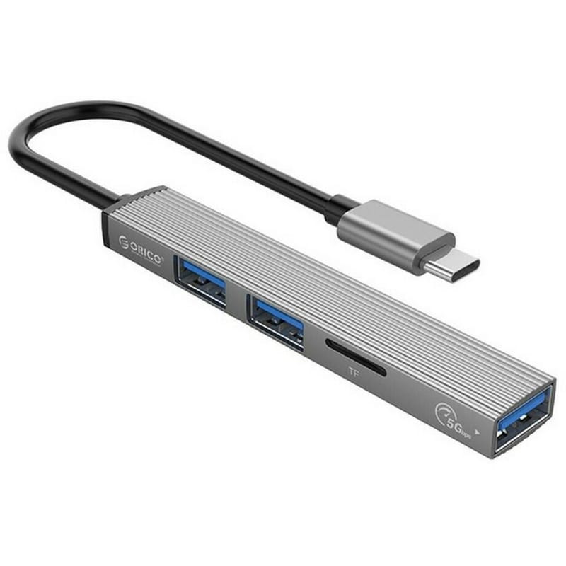 Orico Usb Type-c Hub Ah-12f, 3x Usb Ports, Tf Port, Γκρι
