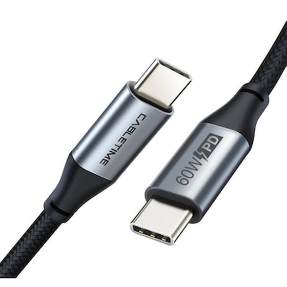 Cabletime Καλώδιο Usb-c M-m C160, Pd60w, Usb 2.0, 1m, Μαύρο image 0