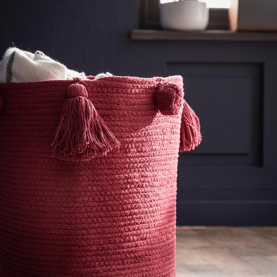 Καλάθι Αποθήκευσης Gofis Home Βαμβάκι 33x35cm - Κόκκινο image 2