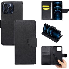 Θήκη Apple iPhone 15 Pro Max - Sonique Trend Book - Μαύρο
