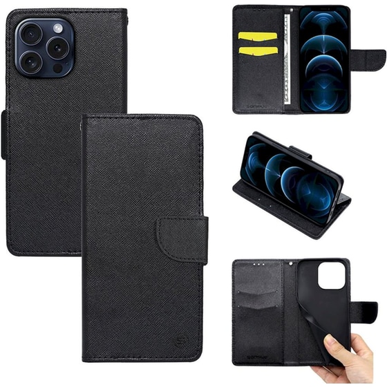 Θήκη Apple iPhone 15 Pro Max - Sonique Trend Book - Μαύρο image 0