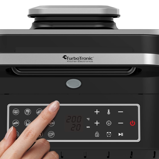 Ψηστιέρα Γκριλιέρα TURBOTRONIC TT-AG700 AIR FRYER GRILL 1800W Μαύρο-Ασημί image 1