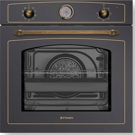 PYRAMIS 733070 Rustic 73 Lt Μαύρο Εντοιχιζόμενος Φούρνος Άνω Πάγκου