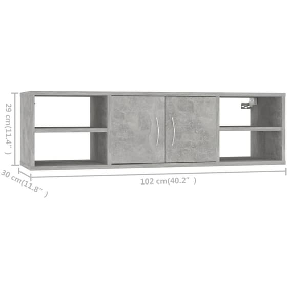 Ραφιέρα VidaXL από  Μοριοσανίδα 102x30x29 cm - Γκρι image 7