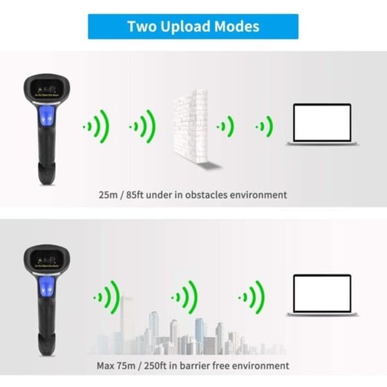 NETUM Scanner Χειρός Ασύρματο 2.4GHz με Βάση Ανάγνωση 2D και QR Barcodes image 2