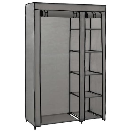 Vidaxl Ντουλάπα Αναδιπλούμενη Γκρι 110 X 45 X 175 Εκ. Υφασμάτινη image 4
