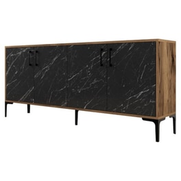 Μπουφές 24Mall Viterbo από Μοριοσανίδα/Μέταλλο 180x35x78 cm - Καρυδί/Μαύρος