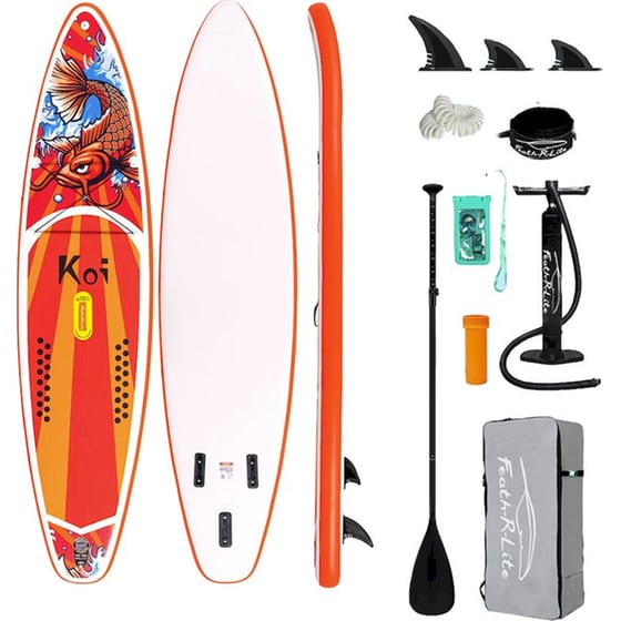 Φουσκωτή Σανίδα SUP FunWater Feath-R Lite 350x83x15cm - Πορτοκαλί image 0