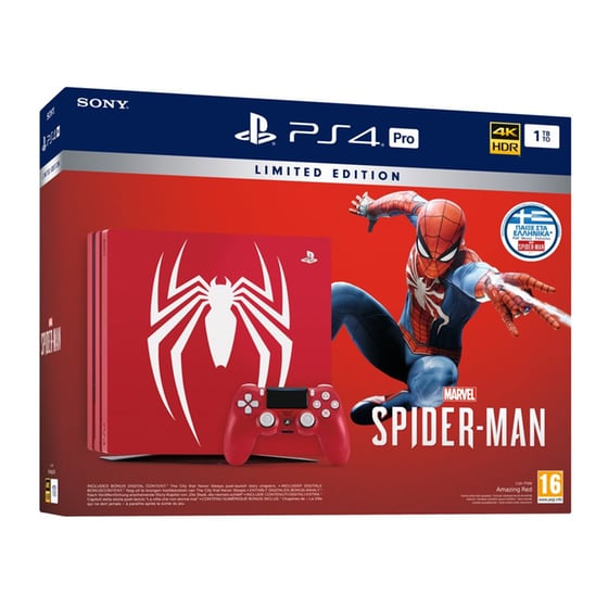 Sony PS4 Pro 1TB Κόκκινο & Marvel's Spider-Man image 0