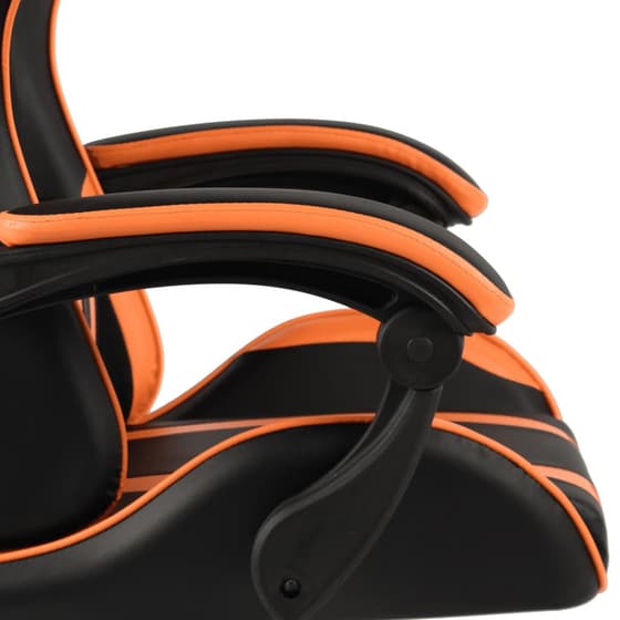 Gaming Καρέκλα VidaXL Racing με Υποπόδιο από Τεχνητό Δέρμα - Μαύρη/Πορτοκαλί image 4