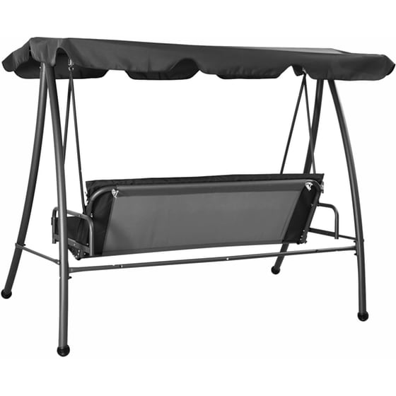 Κούνια Κήπου VidaXL με Σκίαστρο  από Χάλυβα 192x118x175 cm - Ανθρακί image 3