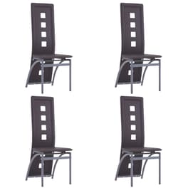 Καρέκλες Τραπεζαρίας Vidaxl από Συνθετικό Δέρμα 4 Τμχ - Μαύρες