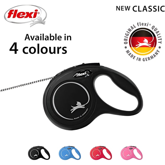 Πτυσσόμενο Λουράκι Flexi New Classic No M Για Σκύλο - Μαύρο image 2