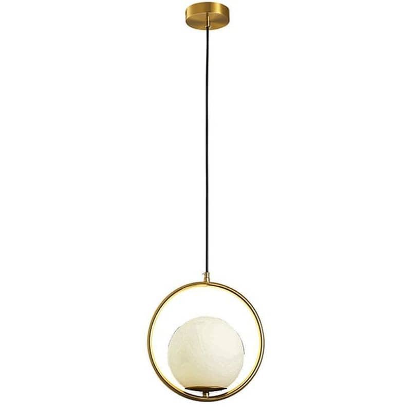 Φωτιστικό Οροφής Μονόφωτο Eurolamp 144-28501 από Μέταλλο/Γυαλί Φ25x25-190 cm - Χρυσό/Λευκό