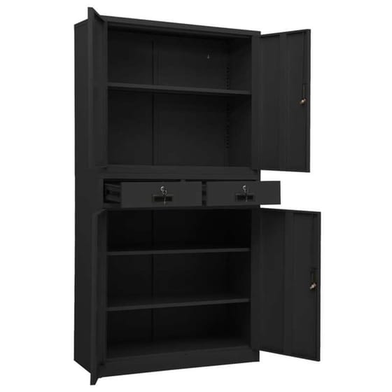 Ντουλάπα Γραφείου Vidaxl Ατσάλινη 90x40x180cm - Ανθρακί image 5