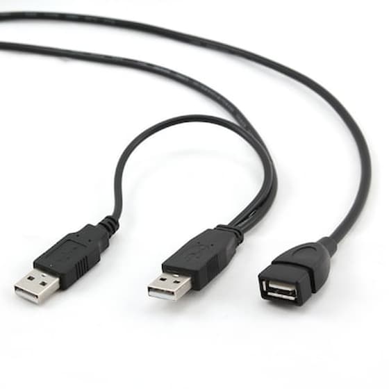 Καλώδιο Cablexpert 2x USB-A Male σε mini USB-B Male - 0.9m image 0