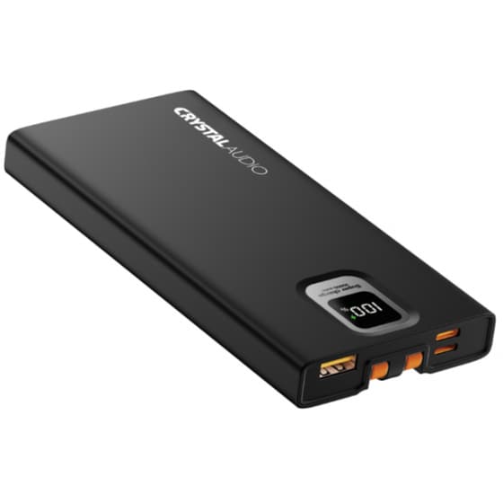 Powerbank Crystal Audio 10.000 mAh + Καλώδιο - Μαύρο image 1