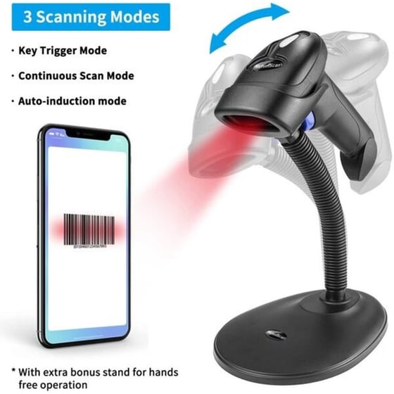 NETUM Scanner Χειρός Ασύρματο 2.4GHz με Βάση Ανάγνωση 2D και QR Barcodes image 6