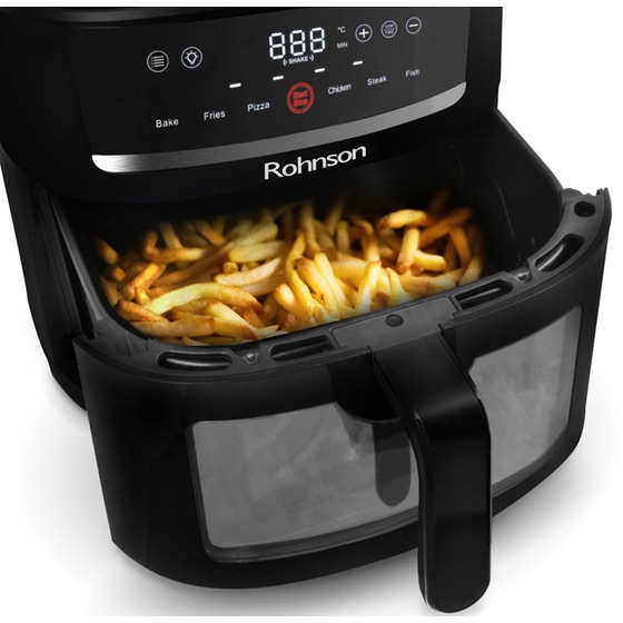 ROHNSON R-2804 με Αποσπώμενο Κάδο 1500 W 6 L Μαύρο Φριτέζα Αέρος image 4