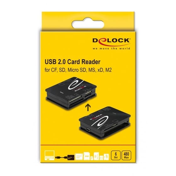 Delock Card Reader 91007 Για Micro Sd/sd/cf/ms/xd/m2, Μαύρο image 2