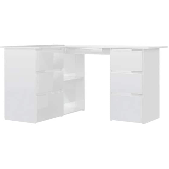 Γραφείο Γωνιακό VidaXL από Μοριοσανίδα 145x100cm - Λευκό image 0