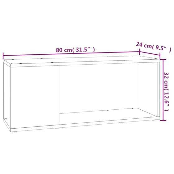 Έπιπλο Τηλεόρασης VidaXL από Μοριοσανίδα 80x24x32cm - Μαύρο image 5