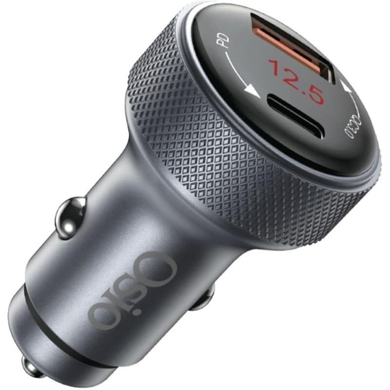 Φορτιστής Αυτοκινήτου Osio OTU-6038 1x USB-A/1x USB-C 38W - Gray