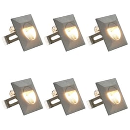 Vidaxl Φωτιστικά Τοίχου Led Εξωτερικού Χώρου Τετράγωνα 6 Τεμ. Ασημί 5w