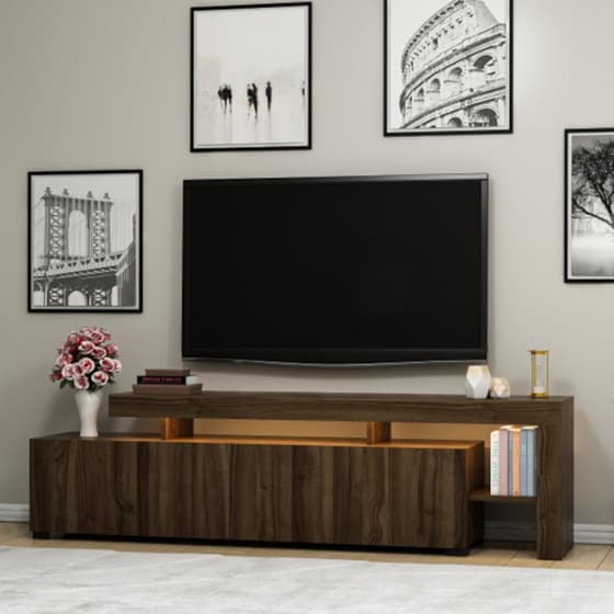 Έπιπλο Τηλεόρασης 24Mall Unico από Μοριοσανίδα 192x37x53 cm - Καρυδί image 1
