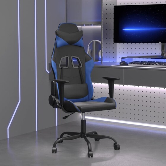 Καρέκλα Gaming VIDAXL 3143641 με Ρυθμιζόμενα Μπράτσα από Τεχνητό Δέρμα - Μαύρο / Μπλε image 9