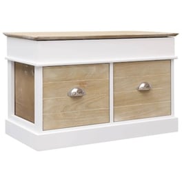 Σκαμπό Ταμπουρέ  Vidaxl Από Ξύλο Παυλώνιας  70x35x45 cm - Καφέ Λευκό