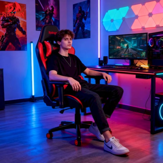 Καρέκλα Gaming Redragon C326 από Δερματίνη Κόκκινη image 2