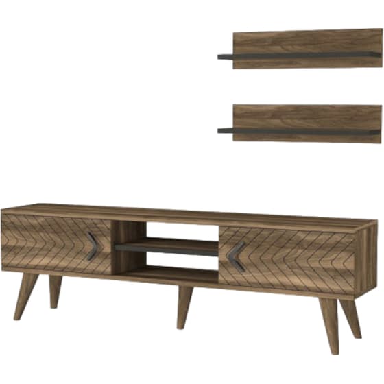 Έπιπλο Τηλεόρασης 24Mall Legate από Μοριοσανίδα 150x29.5x45.5 cm - Καφέ image 0