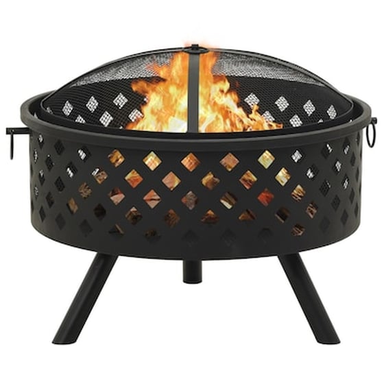 VIDAXL Τζάκι Εξωτερικού Χώρου XXL Ø68x52cm από Ατσάλι με Σκαλιστήρι και Κάλυμμα image 2