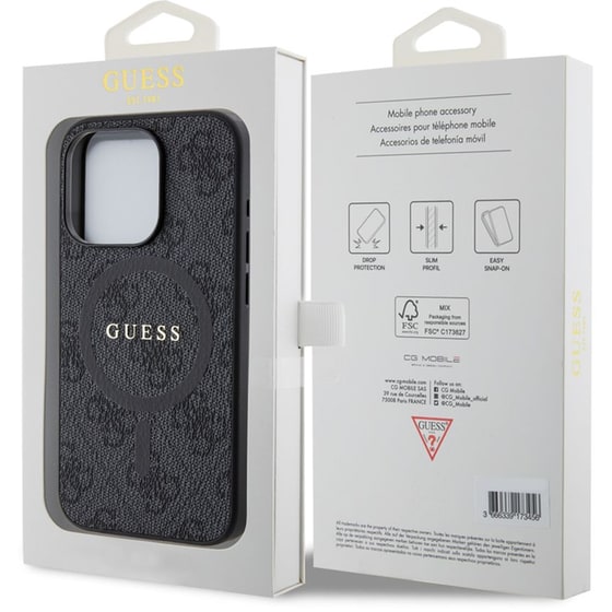 Θήκη Apple iPhone 15 Pro - Guess 4g Logo Collection Magsafe Ring Stand Hard Case - Μαύρο image 7