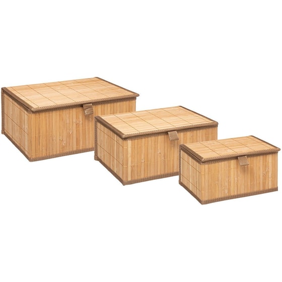 Σετ Κουτιά Αποθήκευσης F-V 161046a Bamboo 3Τμχ - Καφέ image 0