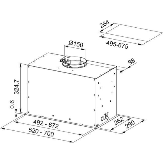 FRANKE NEW BOX FBFE BK A52 52 cm Μαύρο Μηχανισμός Απορρόφησης image 2