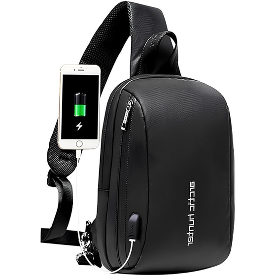 Τσαντάκι Ώμου Crossbody Arctic Hunter XB-00081-BK με Θύρα USB - 5.8lt- Μαύρο image 5