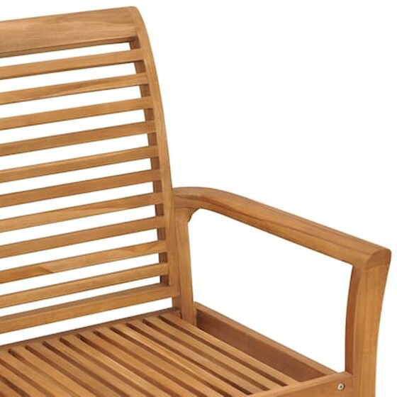 Παγκάκι Κήπου VidaXL με Μαξιλάρι 112x55x94 cm από Μασίφ Ξύλο Teak - Κόκκινο image 4