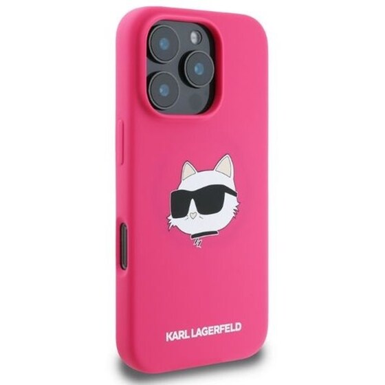 Θήκη Apple iphone 16 Pro Max - Karl Lagerfeld  Silicone Choupette Head Print - Ροζ image 1