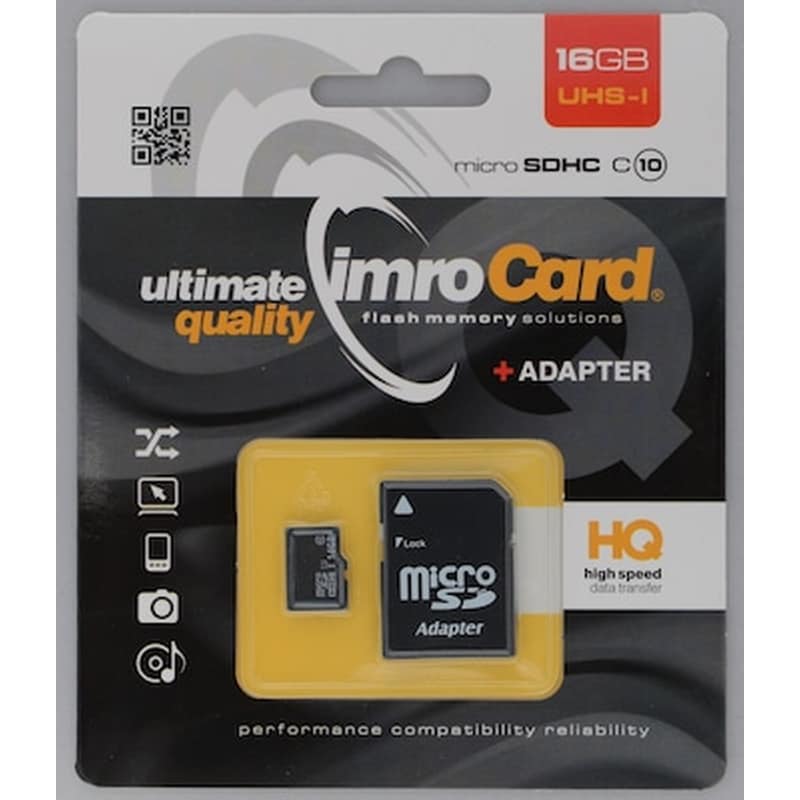 OEM IMRO microSDHC 16GB Class 10 U1 UHS-I με αντάπτορα