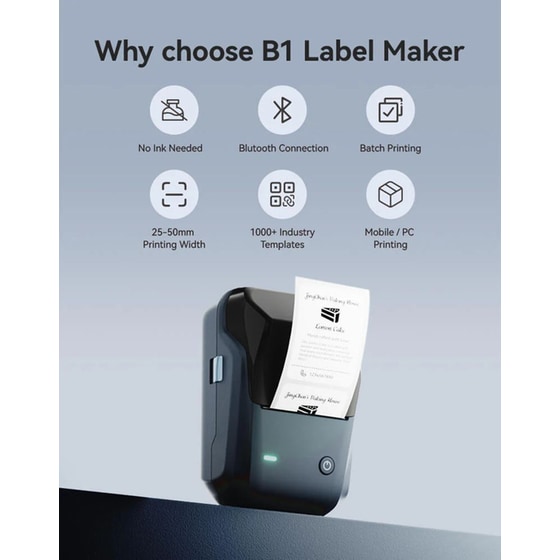 NIIMBOT Thermal B1-LB Lake Blue Θερμικός Εκτυπωτής image 3