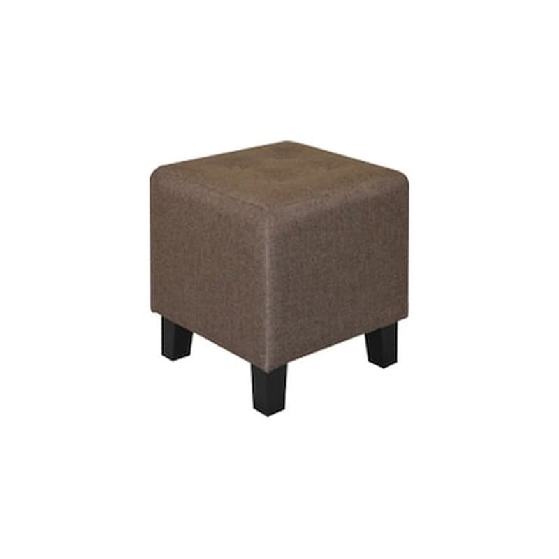 WOODWELL Σκαμπό Σαλονιού Woodwell Από Ύφασμα - Σκούρο Καφέ