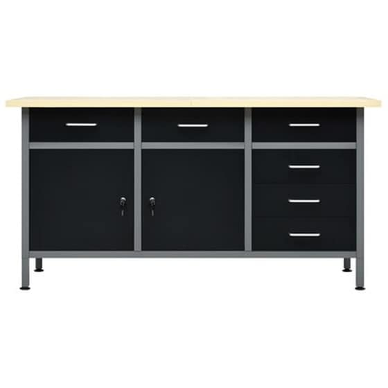 Vidaxl Πάγκος Εργασίας Μαύρος 160 X 60 X 85 Εκ. Ατσάλινος image 4