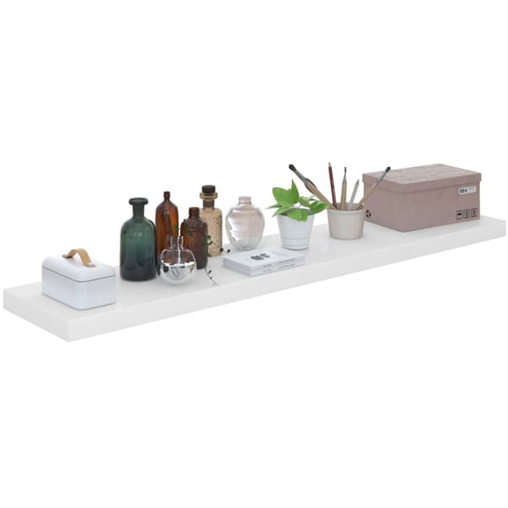 Ράφι Τοίχου VidaXL από MDF 120x23.5x3.8 cm - Λευκό/Γυαλιστερό image 5