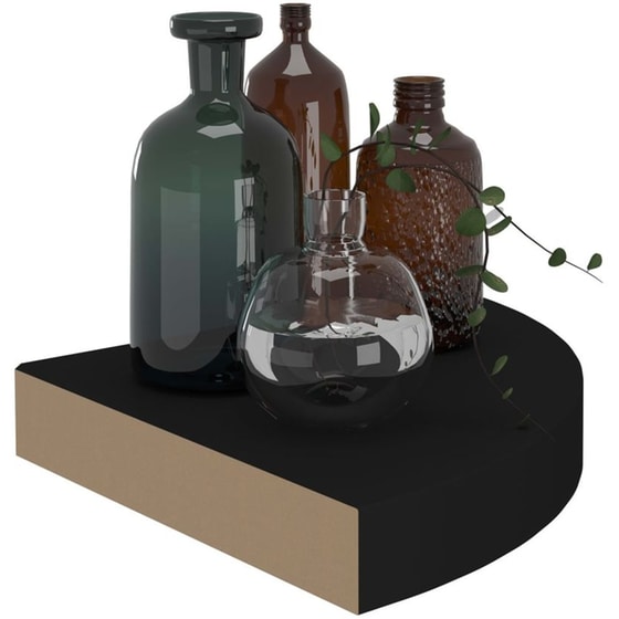 Ράφια Τοίχου VidaXL Γωνιακά από MDF 25x25x3.8 cm 4 Τμχ - Μαύρο image 2